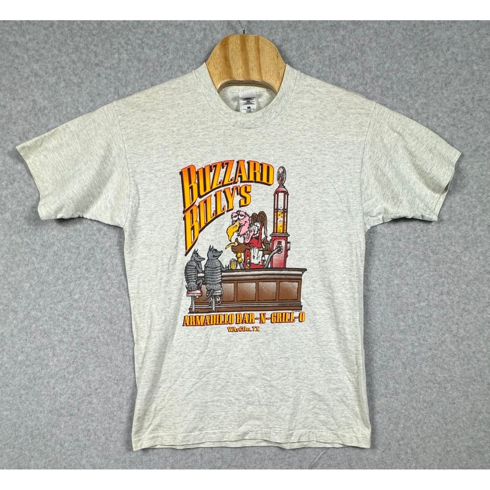 Vintage Buzzard Billys Waco TX Graphic Shirt Mens Large Gray
